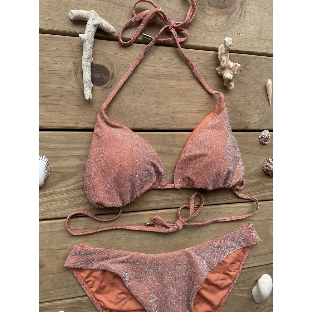 MONDAY SWIMWEAR Discounted** 2pc Bikini Sun Kissed Shimmer (Top: VV, Bottom: M)